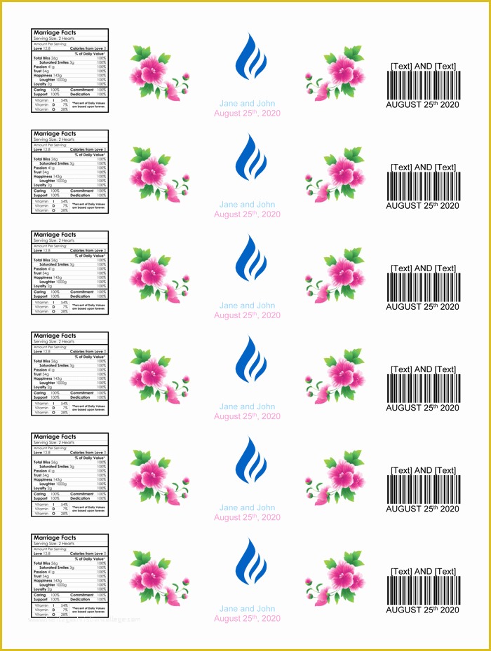 Free Water Bottle Label Template Of Water Bottle Label Template Make Personalized Bottle Labels