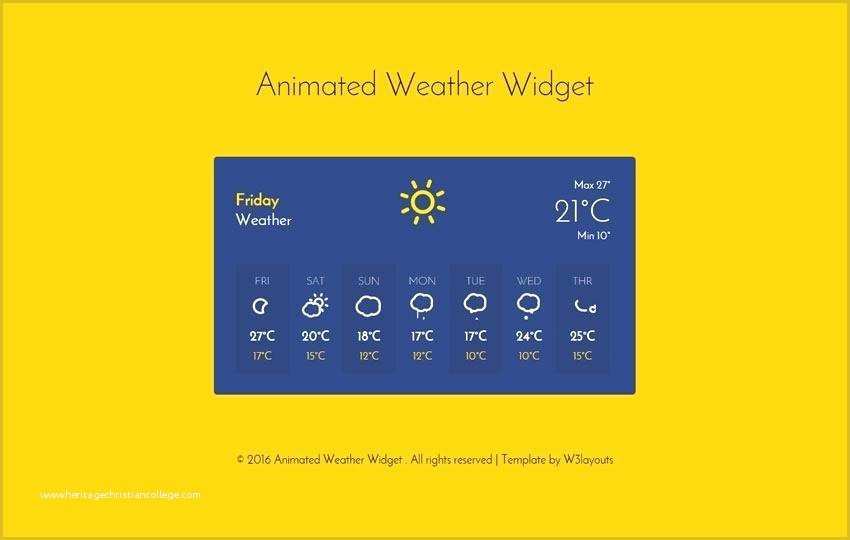 Free Weather Website Templates Of Realistic Weather forecast Wid Mobile Application