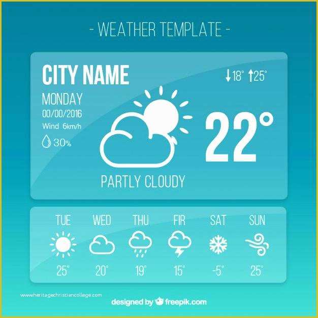 Free Weather Website Templates Of Realistic Weather forecast Wid Mobile Application