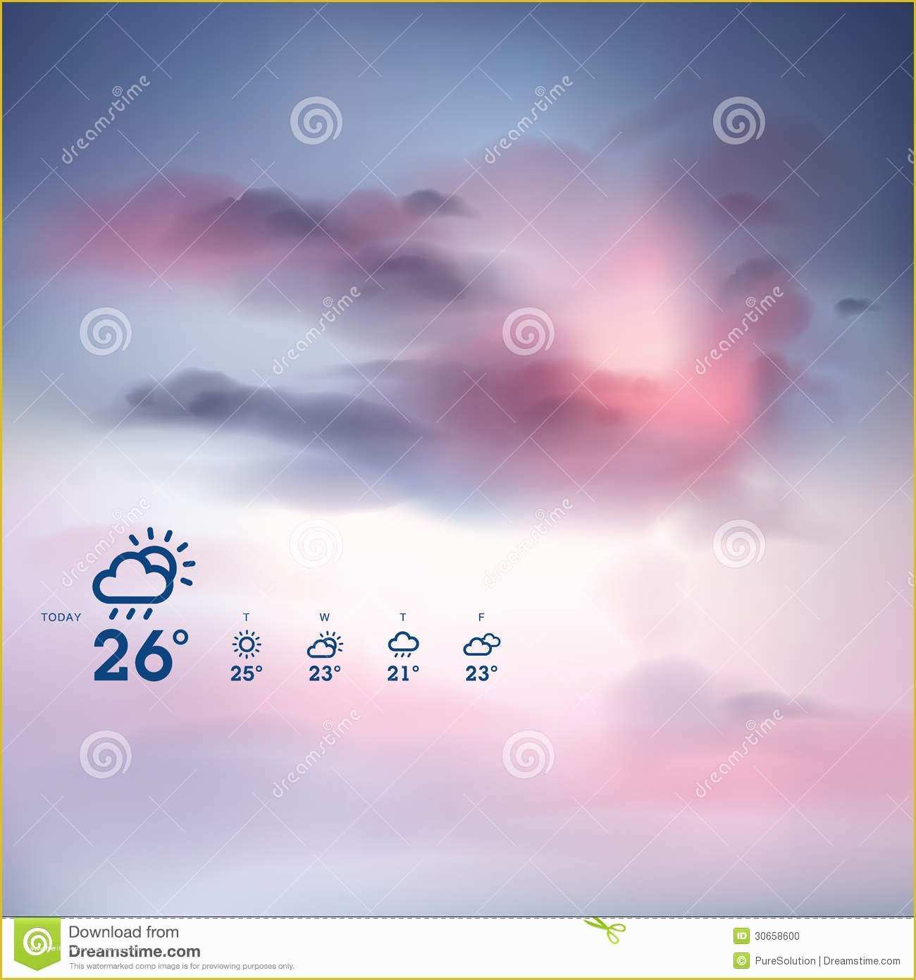 Free Weather Website Templates Of Weather forecast Template Stock Vector Illustration Of