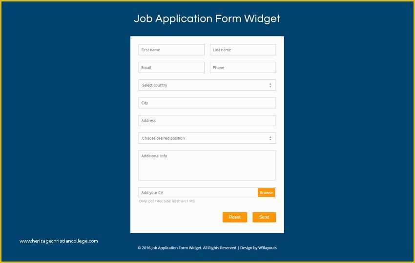 Free Web Application Templates with Css Of Job Application form Wid Flat Responsive Wid Template