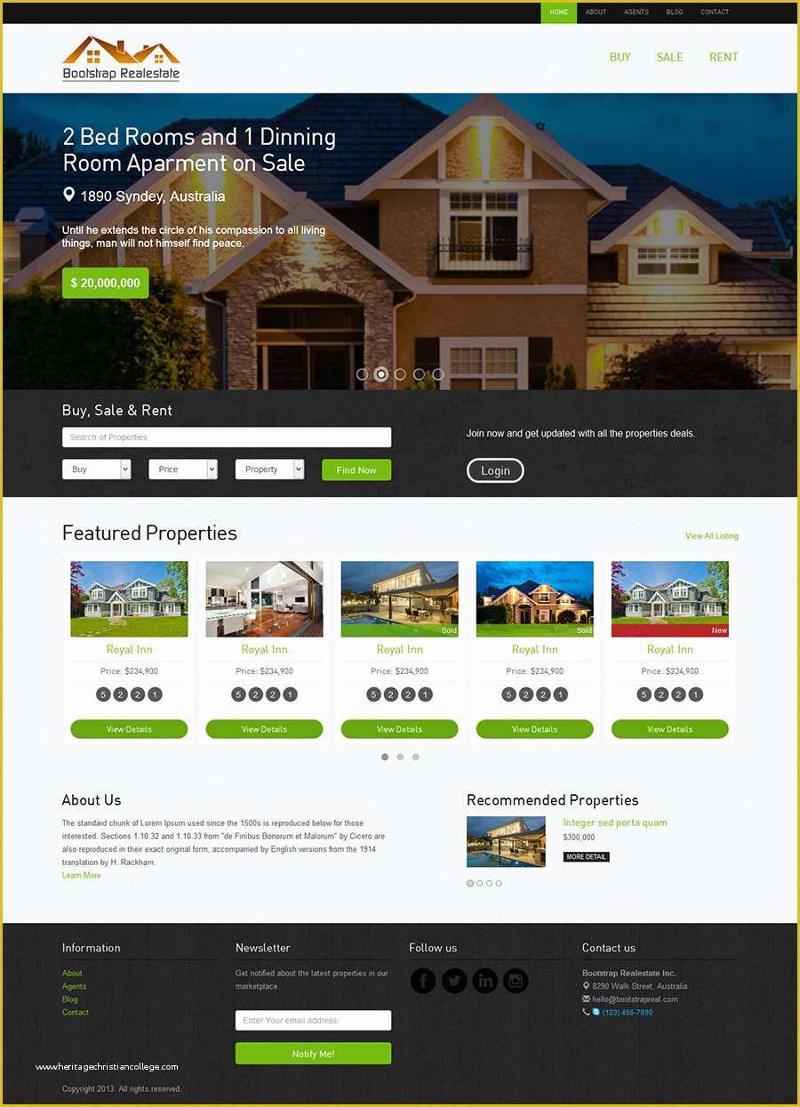 Free Web Templates Bootstrap Of Real Estate Bootstrap Template the Bootstrap themes