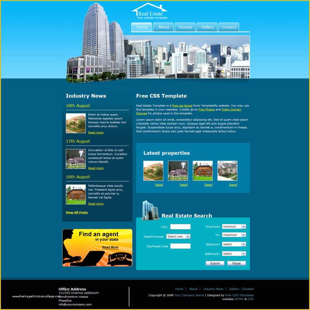 Free Web Templates Of 25 Free & Premium Real Estate HTML Website Templates
