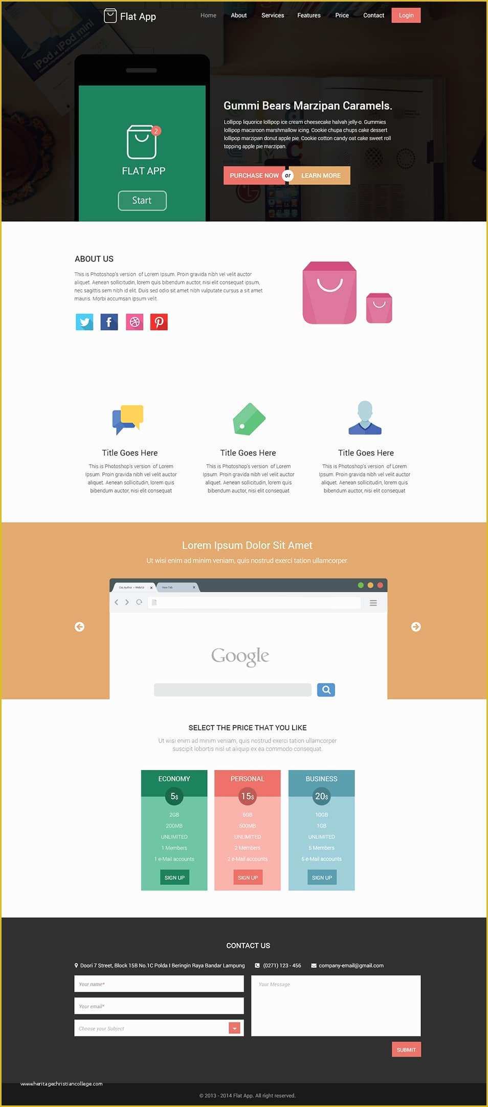Free Web Templates Of Flat Website Template Psd Download Free Website Template