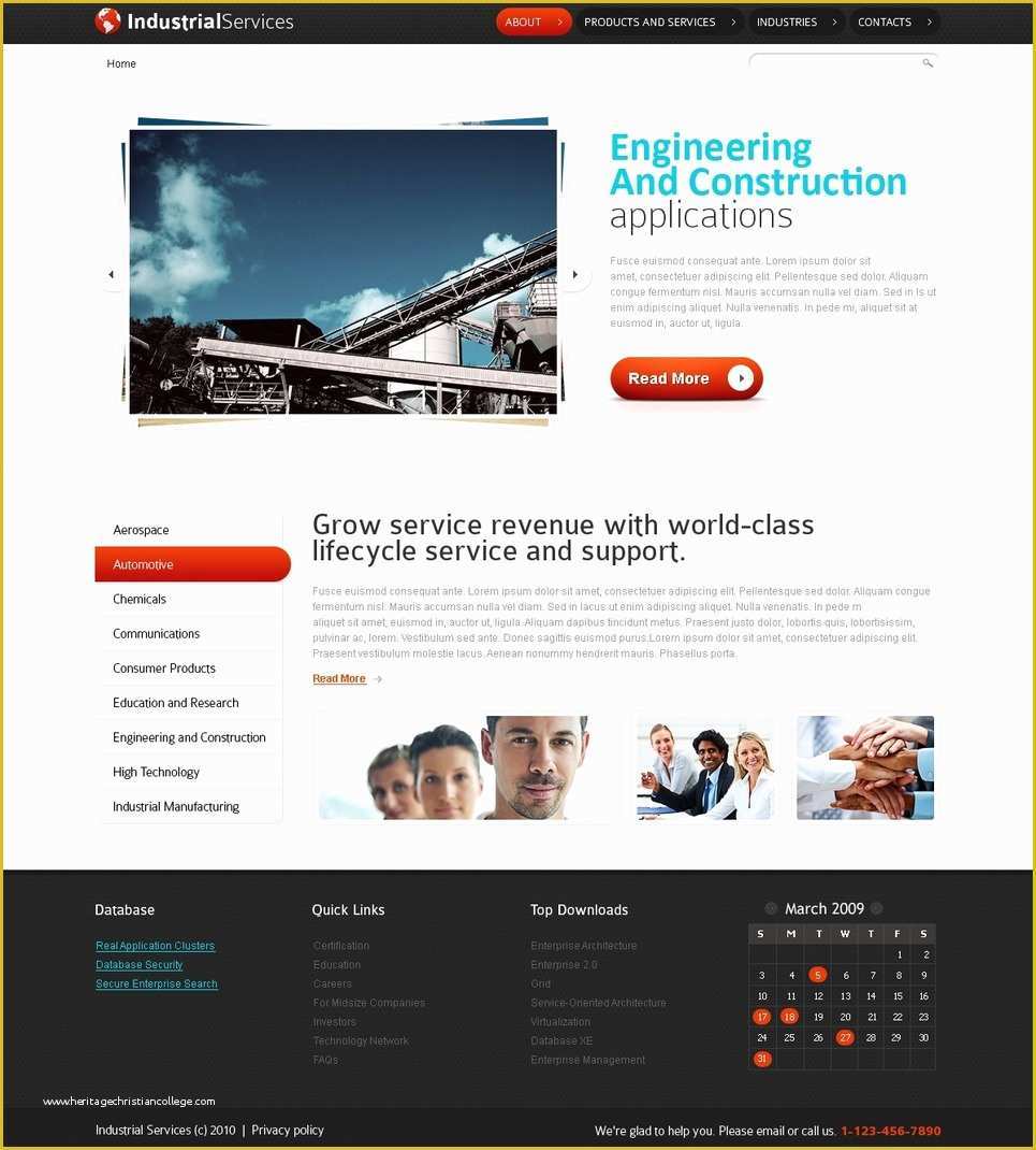 Free Website Design Templates Of Free HTML5 Website Template Industrial Services