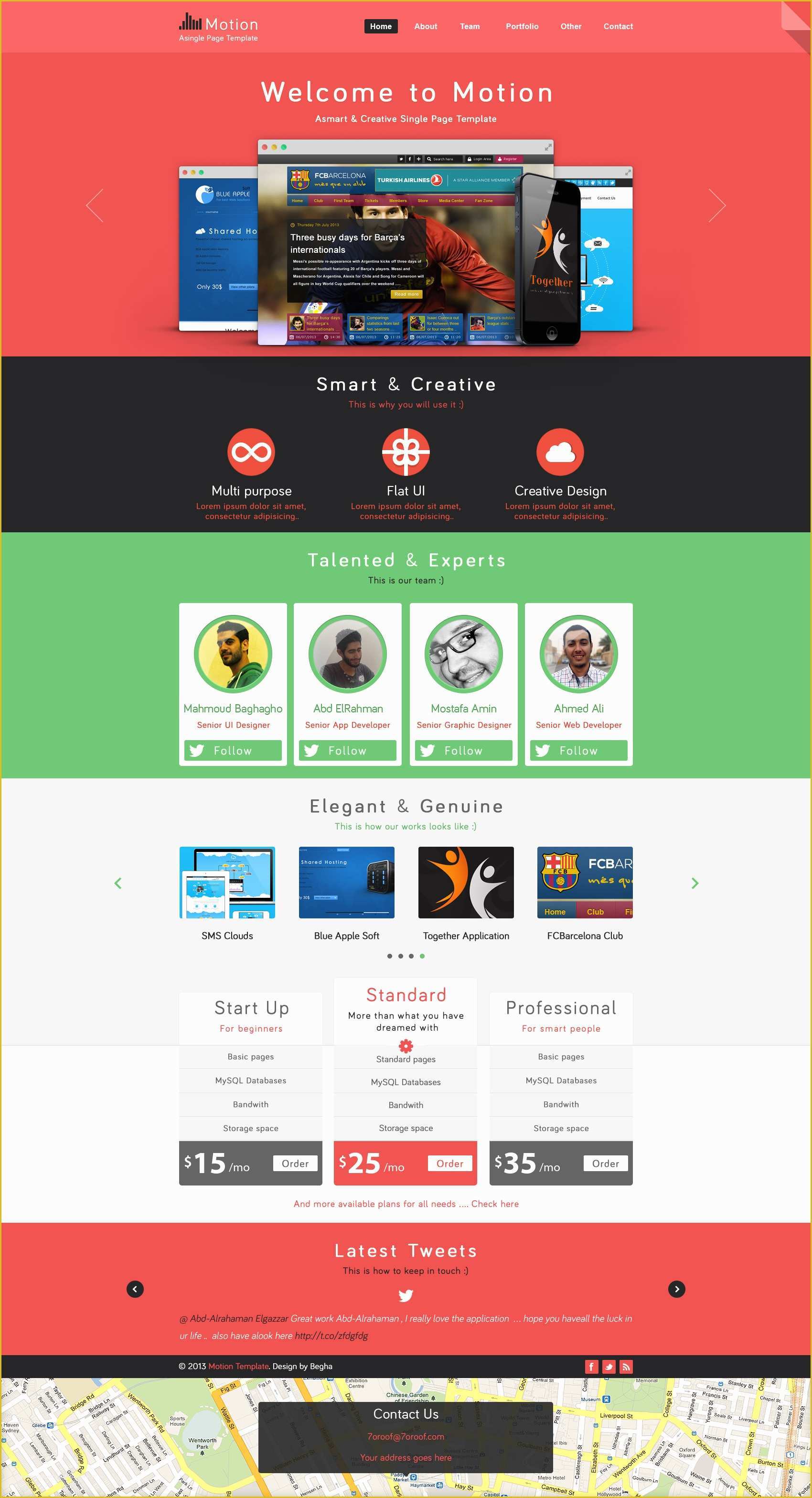 Free Website Design Templates Of Motion Single Page Psd Web Template for Free by Begha On