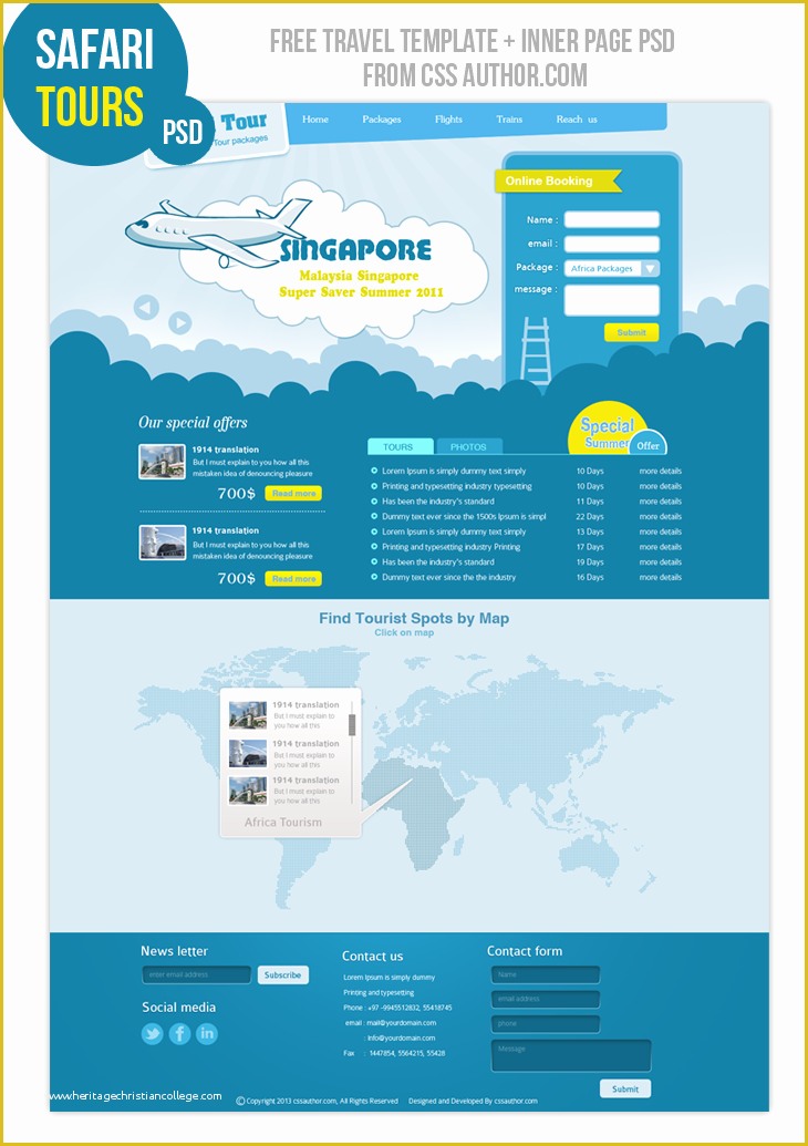 Free Website Design Templates Of Travel Web Design Template Freebies Fribly