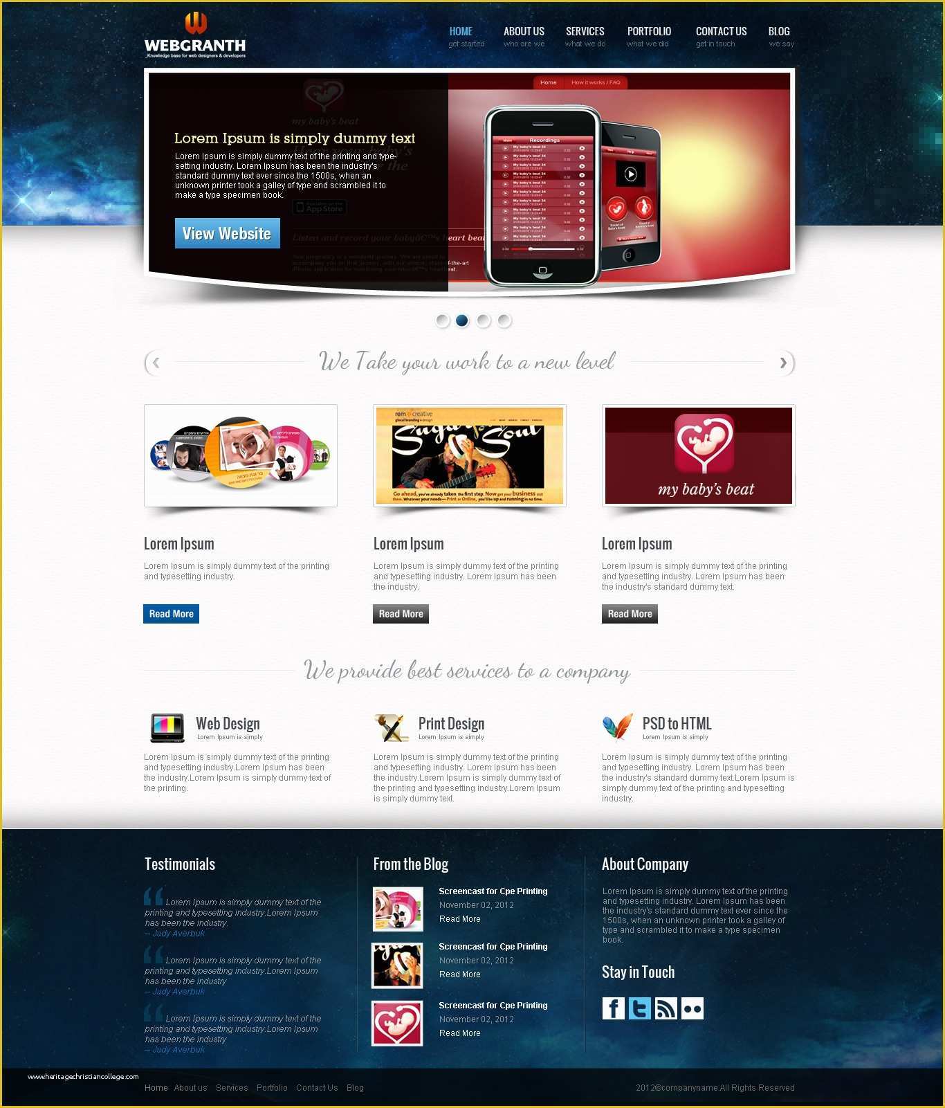 Free Website Design Templates Of Web Design & Development Psd Template