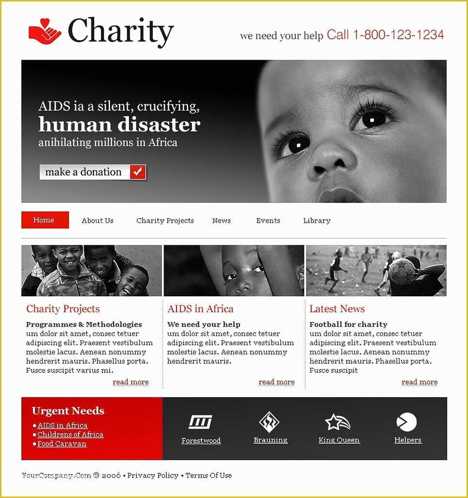 Free Website Templates for Charity organization Of Charity Website Template
