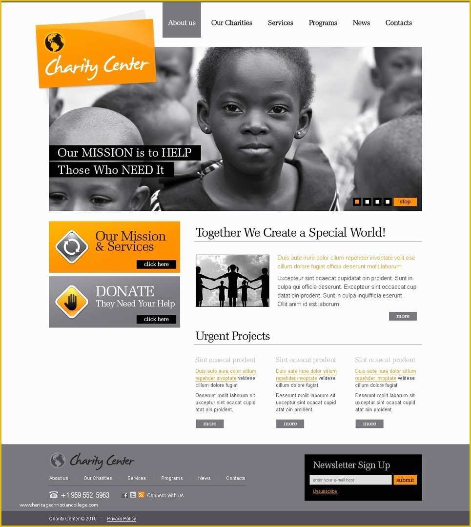 Free Website Templates for Charity organization Of Charity Website Template