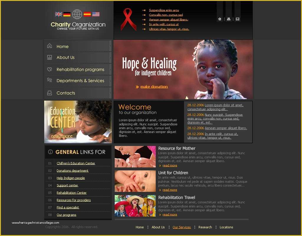 Free Website Templates for Charity organization Of Charity Website Template