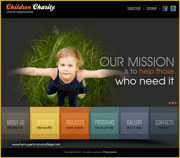 Free Website Templates for Charity organization Of Children Charity organization HTML5 Template On