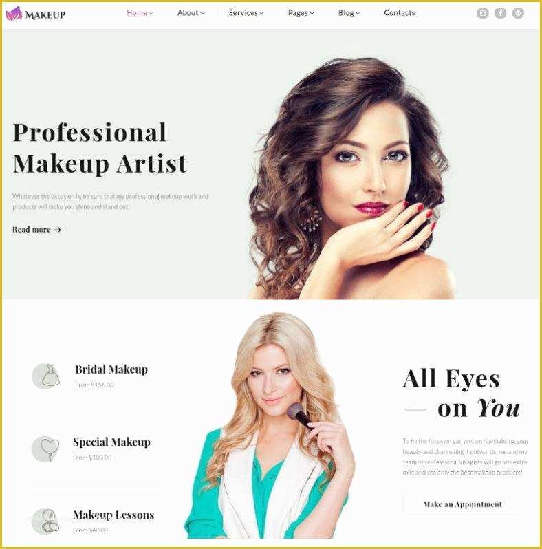 Free Website Templates for Makeup Artist Of 10 Best Makeup Artists Website Templates