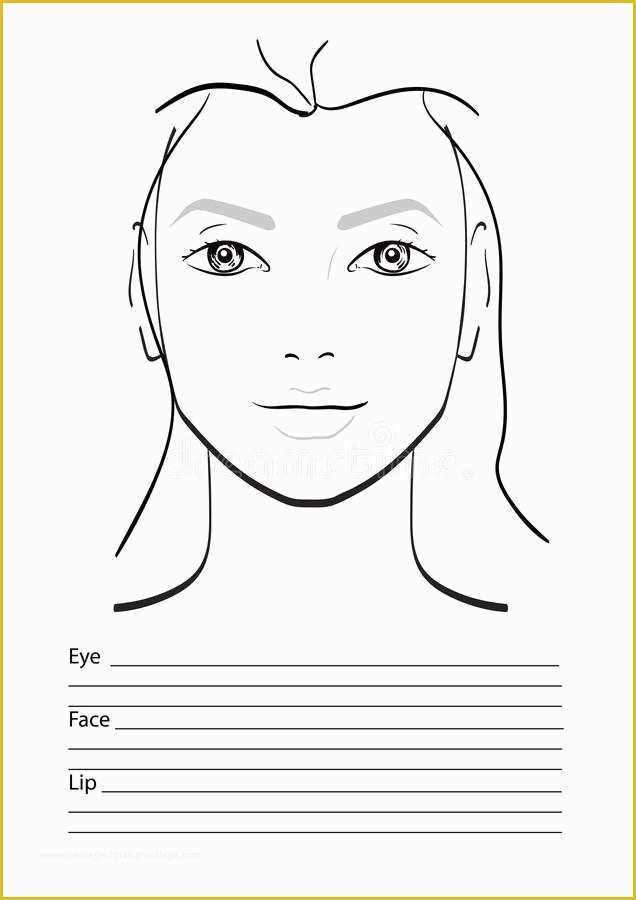 Free Website Templates for Makeup Artist Of Face Chart Makeup Artist Blank Stock Illustration