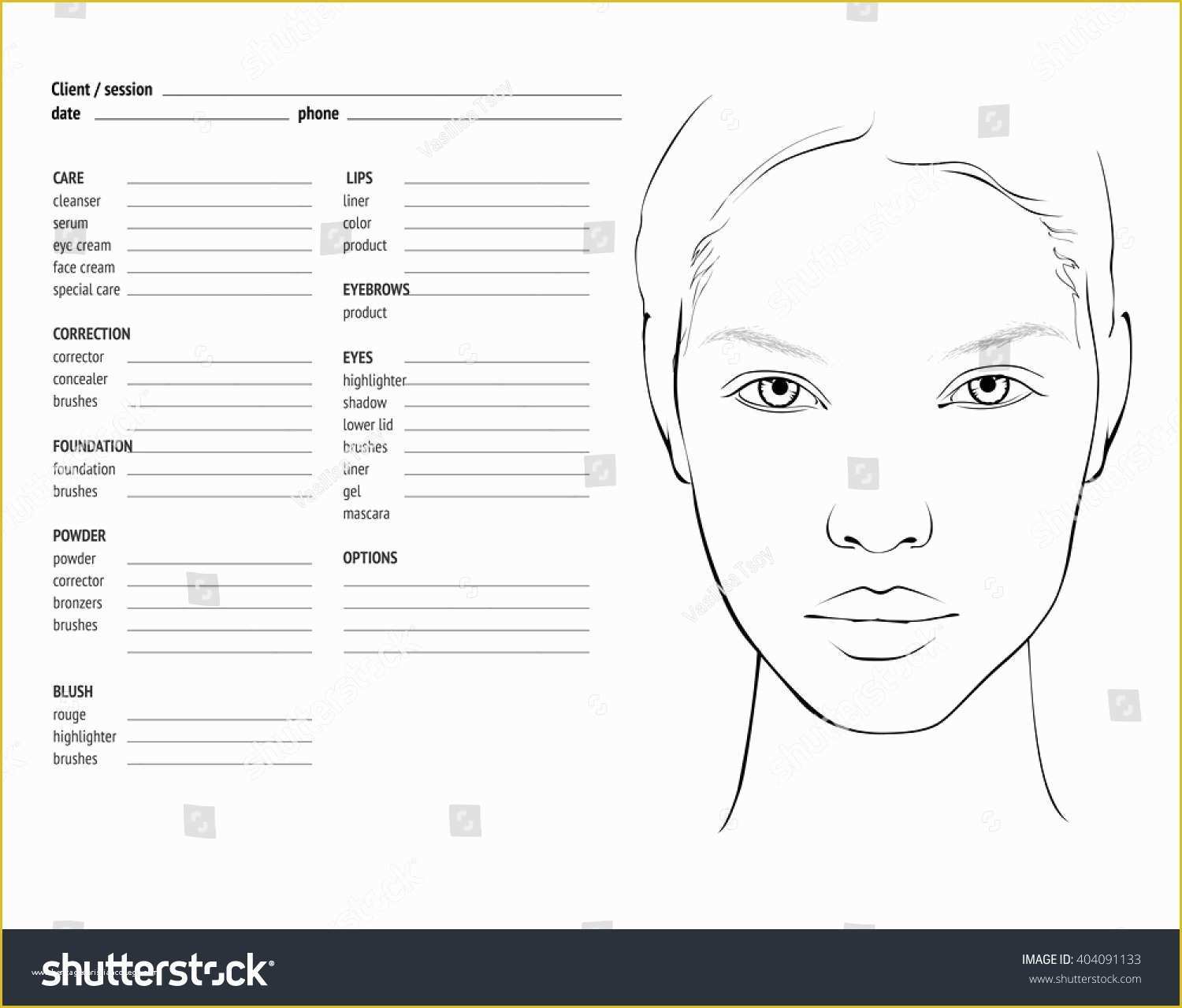 Free Website Templates for Makeup Artist Of Face Chart Makeup Artist Blank Template Stock Vector