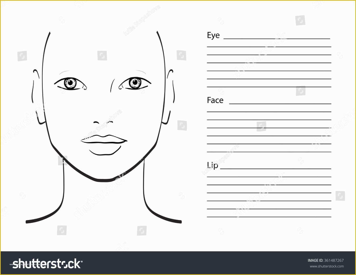 Free Website Templates for Makeup Artist Of Face Chart Makeup Artist Blank Template Stock Vector