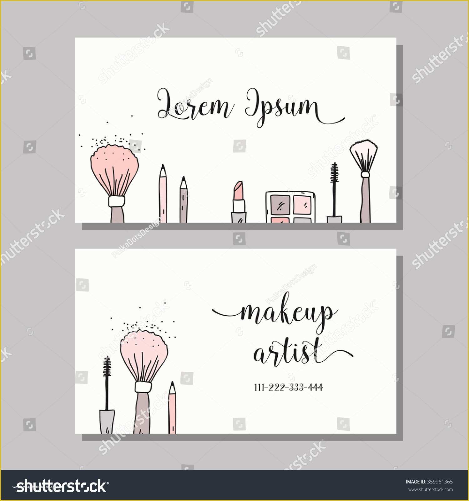 Free Website Templates for Makeup Artist Of Makeup Artist Business Card Vector Template Stock Vector