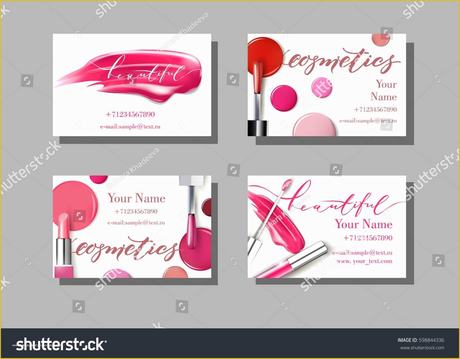 Free Website Templates for Makeup Artist Of Makeup Artist Business Card Vector Template Stock Vector