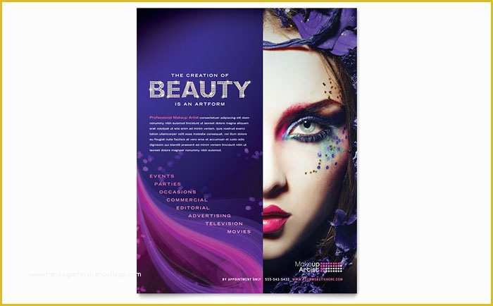 Free Website Templates for Makeup Artist Of Makeup Artist Flyer Template Design