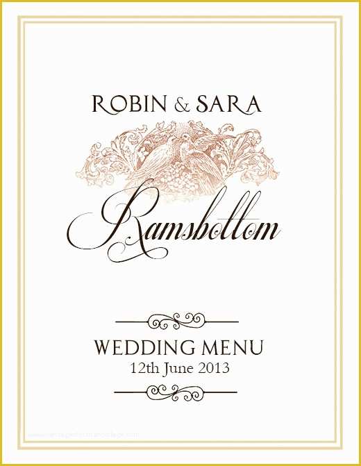 Free Wedding Design Templates Of Free Wedding Menu Design – Shop Templates On Behance