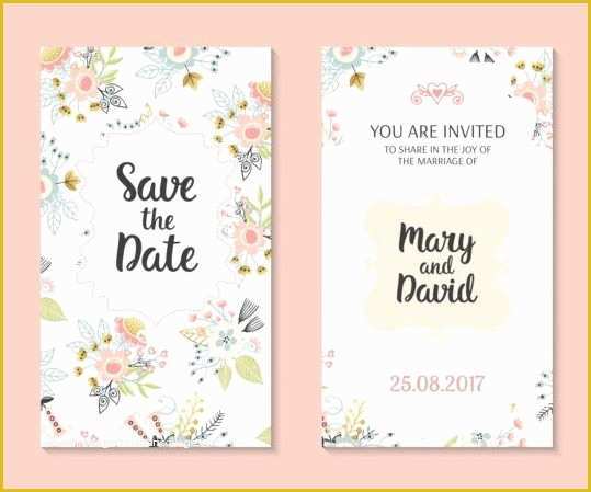 Free Wedding Design Templates Of Wedding Invitation Card Template with Floral Vectors 01