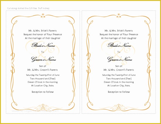 Free Wedding Invitation Templates for Word Of Download Free Printable Invitations Of Wedding Invitation