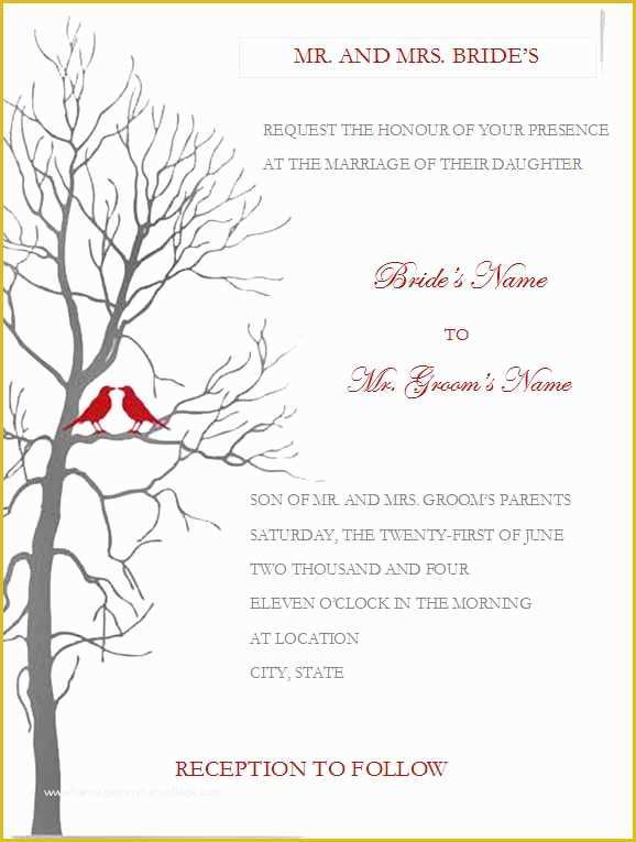 Free Wedding Invitation Templates for Word Of Free Wedding Invitation Templates for Word
