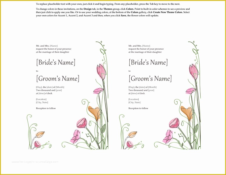 Free Wedding Invitation Templates for Word Of Microsoft Word 2013 Wedding Invitation Templates