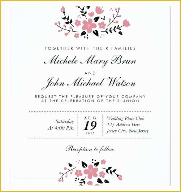 Free Wedding Invitation Templates for Word Of Wedding Invitation Template 71 Free Printable Word Pdf