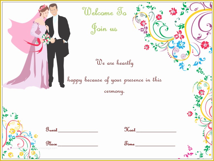 Free Wedding Invitation Templates for Word Of Wedding Invitation Template S Simple and Elegant