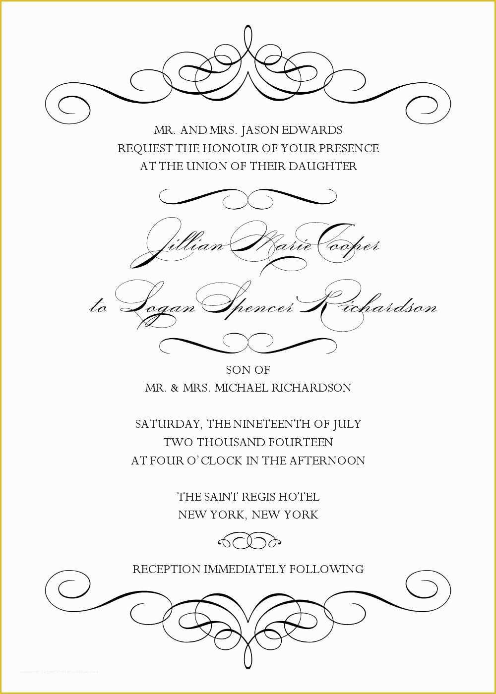 Free Wedding Invitation Templates for Word Of Wedding Invitation Wedding Invitation Templates Word