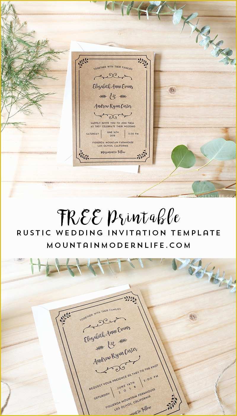 Free Wedding Invitation Templates Of Free Printable Wedding Invitation Template