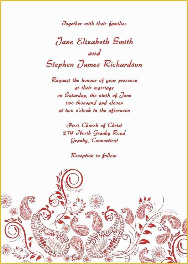 Free Wedding Invitation Templates Of Free Printable Wedding Invitation Templates