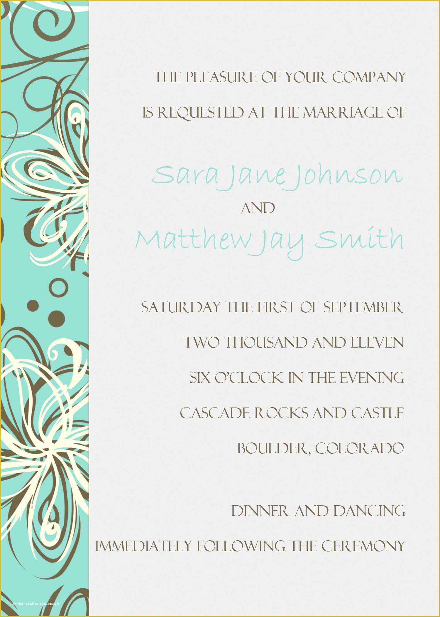 Free Wedding Invitation Templates Of Free Wedding Invitation Templates