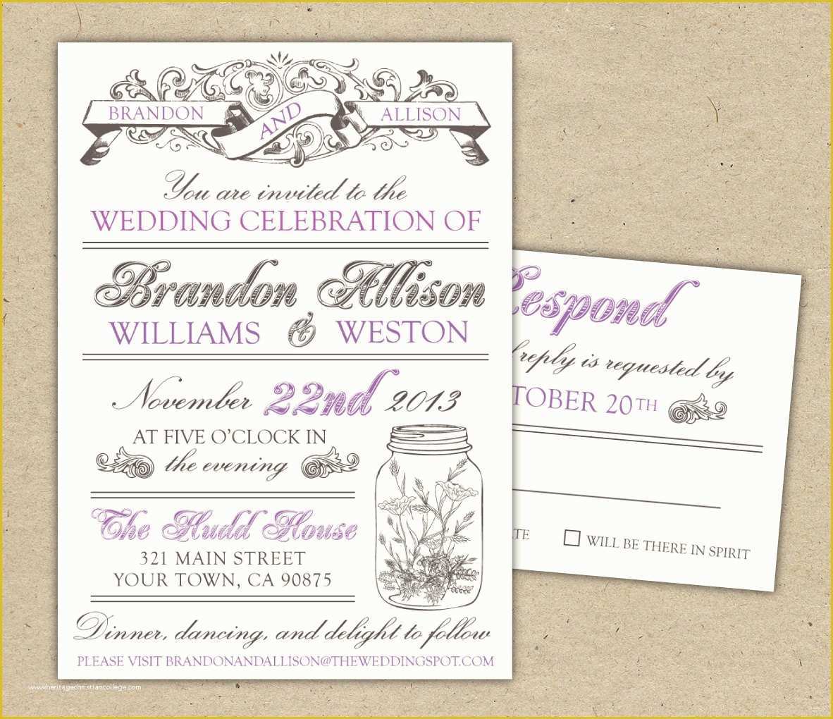 Free Wedding Invitation Templates Of Vintage Wedding Invites Template