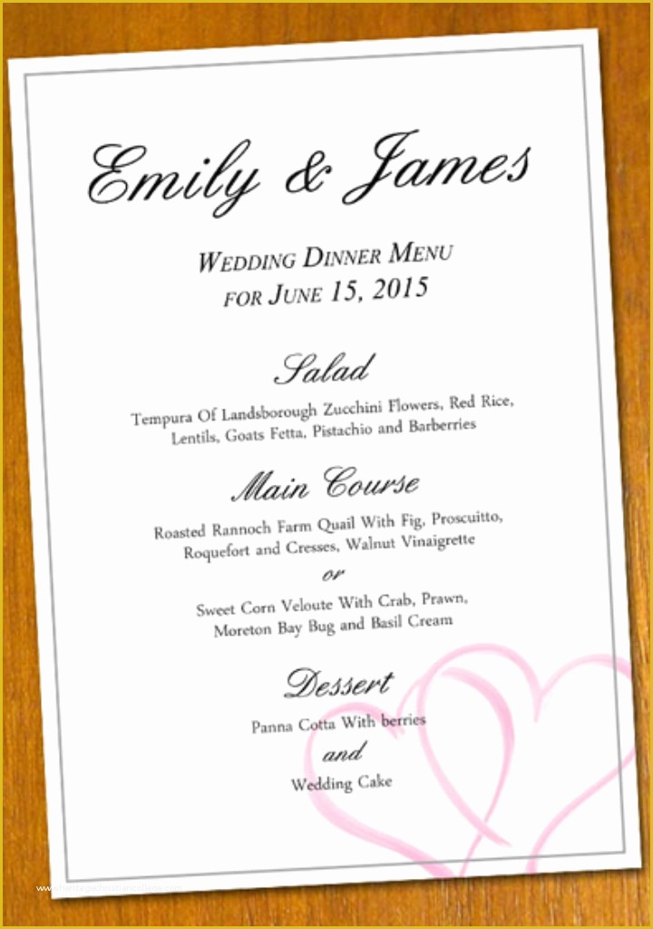 Free Wedding Menu Template Of 28 Free Menu Templates