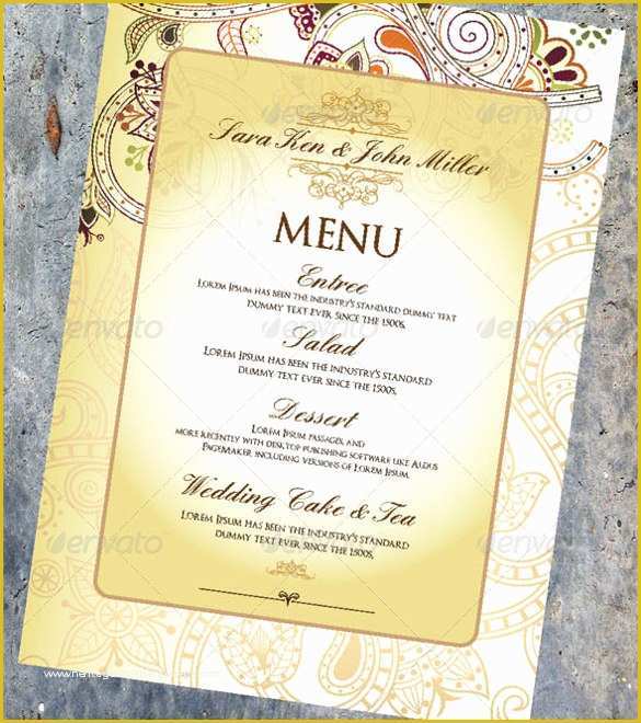 Free Wedding Menu Template Of 31 Wedding Menu Templates