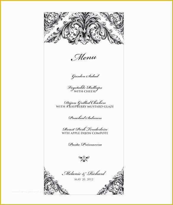 Free Wedding Menu Template Of 31 Wedding Menu Templates