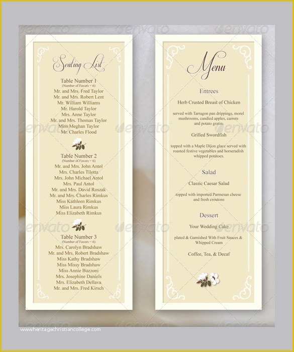 Free Wedding Menu Template Of 36 Wedding Menu Templates – Free Sample Example format