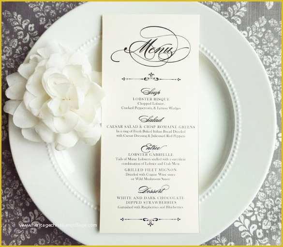 Free Wedding Menu Template Of 37 Wedding Menu Template – Free Sample Example format