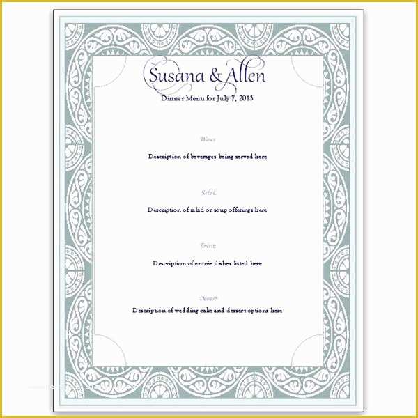 Free Wedding Menu Template Of Download A Free Wedding Menu Card Template Diy and Save