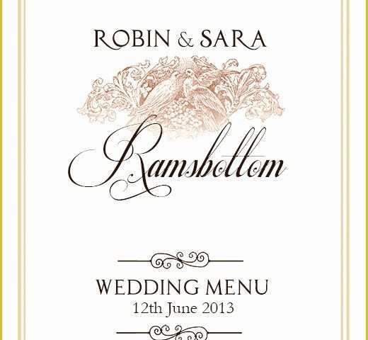 Free Wedding Menu Template Of Free Wedding Menu Design – Shop Templates On Behance