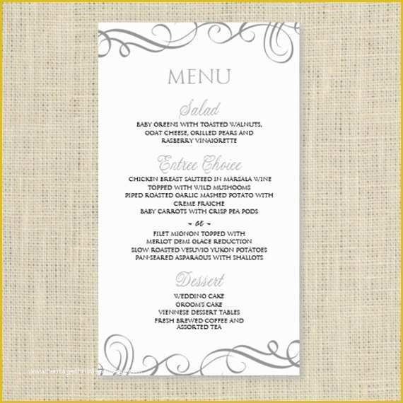 Free Wedding Menu Template Of Wedding Menu Card Template Download Instantly by