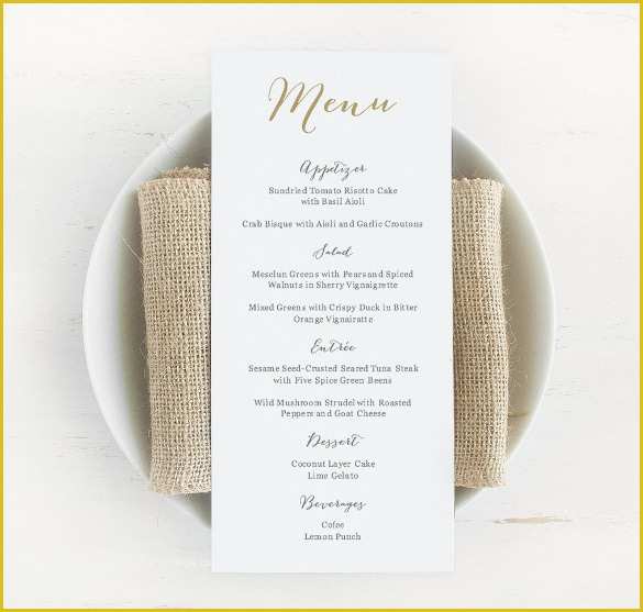 Free Wedding Menu Template Of Wedding Menu Template 24 Download In Pdf Psd Word