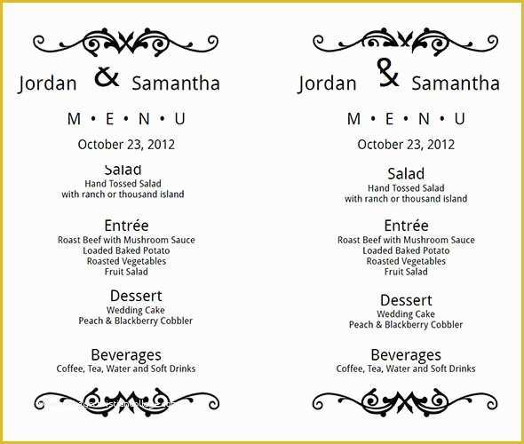 Free Wedding Menu Template Of Wedding Menu Template 24 Download In Pdf Psd Word