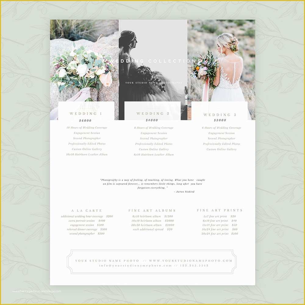 Free Wedding Pricing Template Of Delicate Wedding 8 5×11 Pricing Guide Oh Snap Boutique