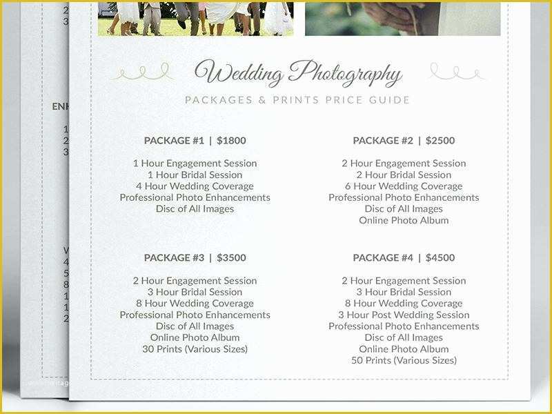 Free Wedding Pricing Template Of Graphy Package Pricing List Template Portrait Instant