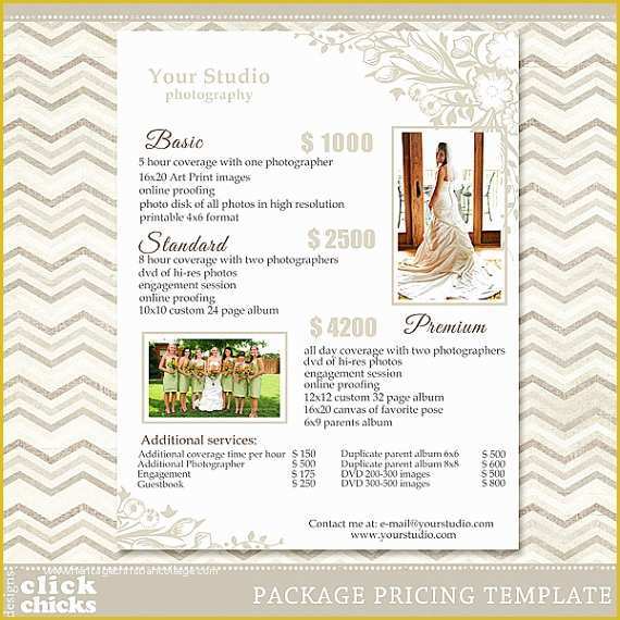 Free Wedding Pricing Template Of Graphy Package Pricing List Template Wedding Packages