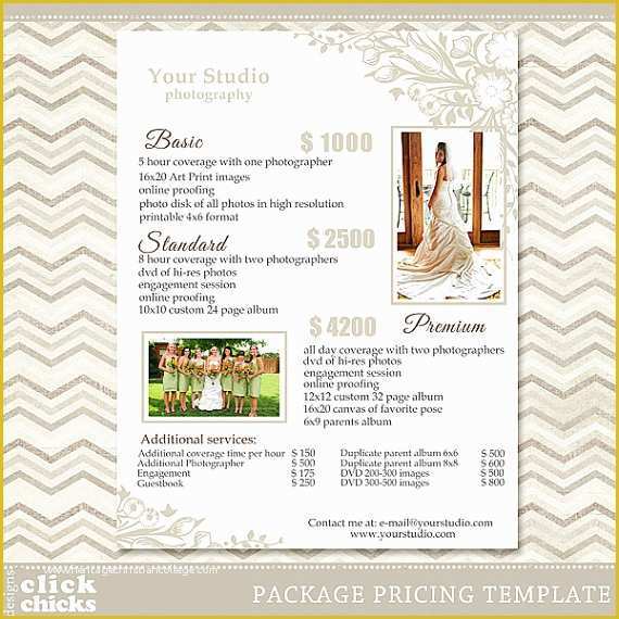 Free Wedding Pricing Template Of Wedding Graphy Price Sheet Price List