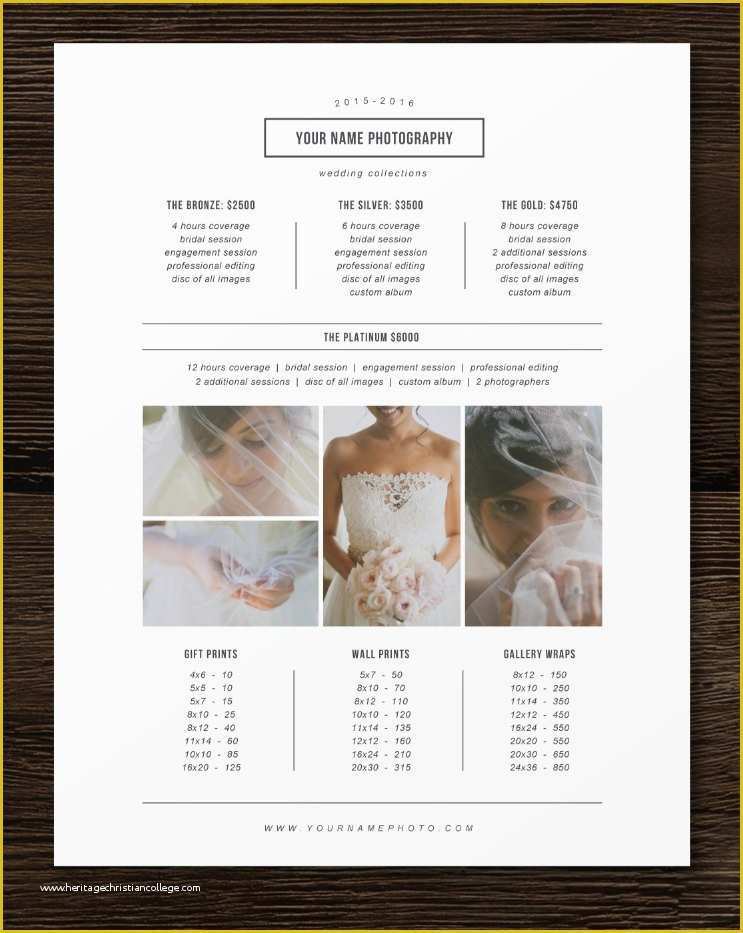 Free Wedding Pricing Template Of Graphy Pricing Template Price List Template